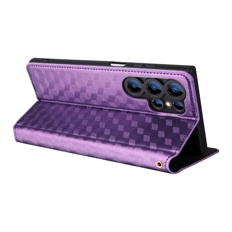 For Oukitel C61 / C61 Pro Cubic Grid Texture Flip Leather Phone Case