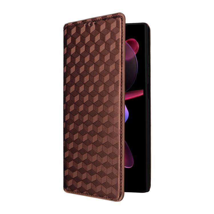 For Oukitel C61 / C61 Pro Cubic Grid Texture Flip Leather Phone Case