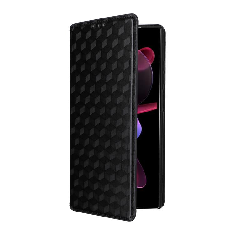 For Oukitel C62 / C62 Pro Cubic Grid Texture Flip Leather Phone Case