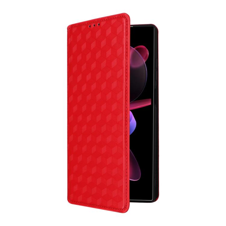 For Oukitel C62 / C62 Pro Cubic Grid Texture Flip Leather Phone Case