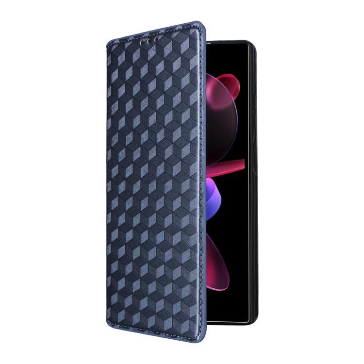 For Oukitel C62 / C62 Pro Cubic Grid Texture Flip Leather Phone Case
