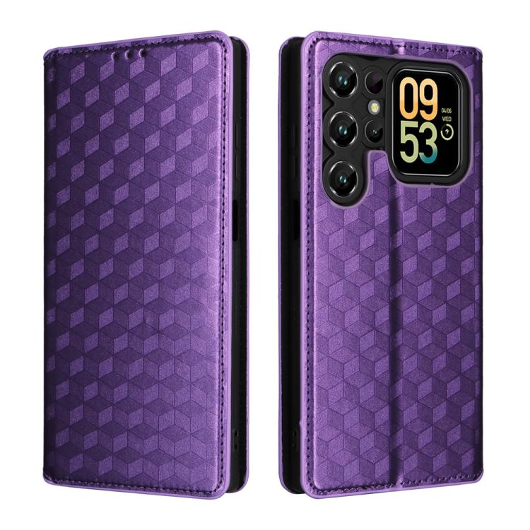 For Oukitel C62 / C62 Pro Cubic Grid Texture Flip Leather Phone Case
