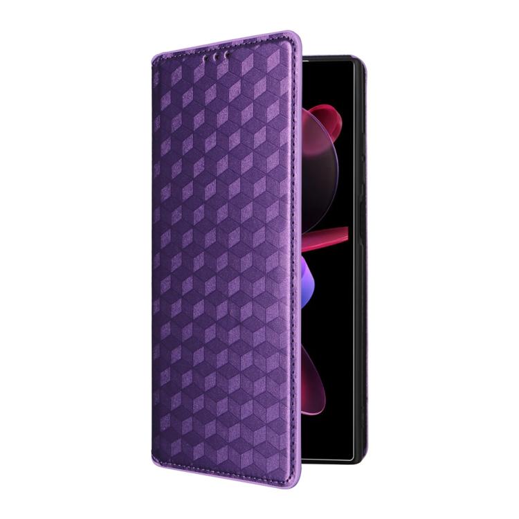For Oukitel C62 / C62 Pro Cubic Grid Texture Flip Leather Phone Case