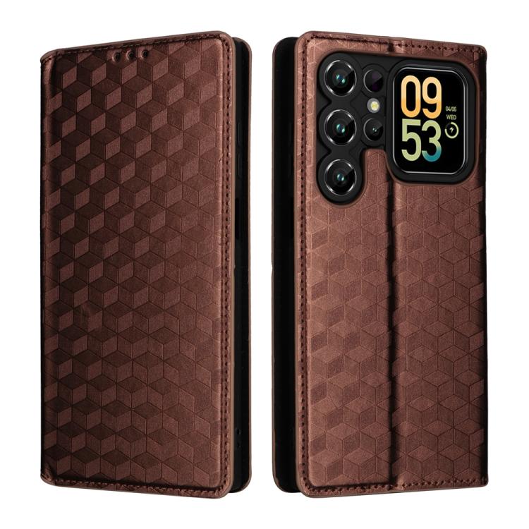 For Oukitel C62 / C62 Pro Cubic Grid Texture Flip Leather Phone Case