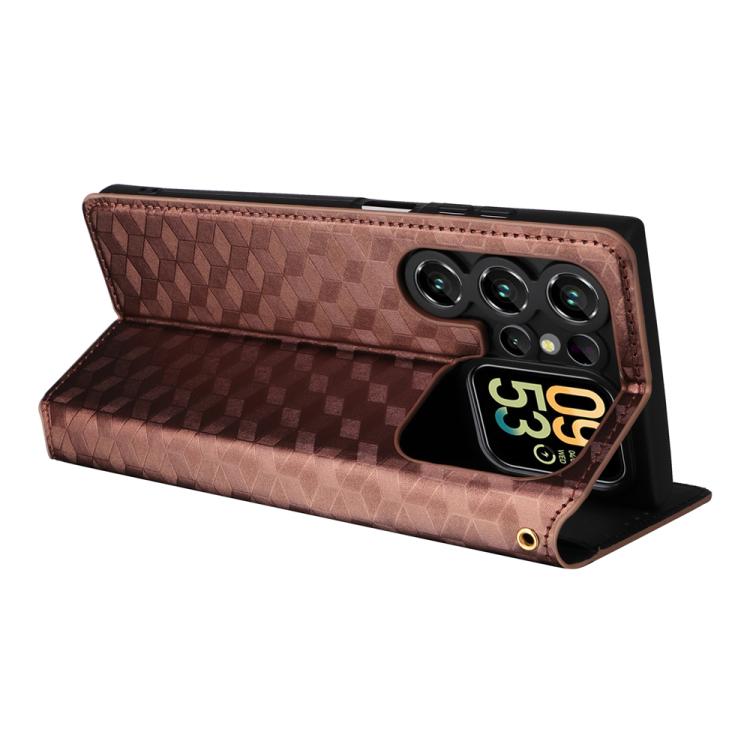 For Oukitel C62 / C62 Pro Cubic Grid Texture Flip Leather Phone Case