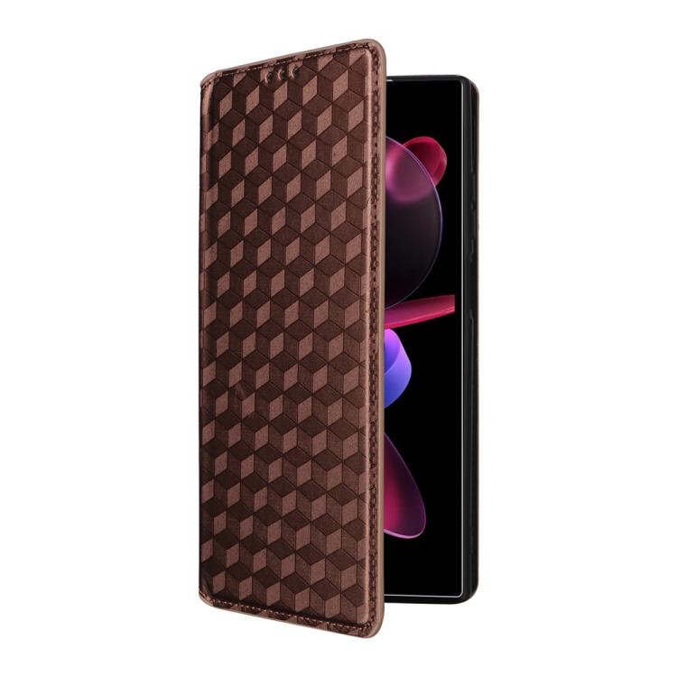 For Oukitel C62 / C62 Pro Cubic Grid Texture Flip Leather Phone Case