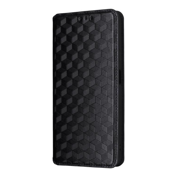 For Oukitel C3 4G 2025 Cubic Grid Texture Flip Leather Phone Case