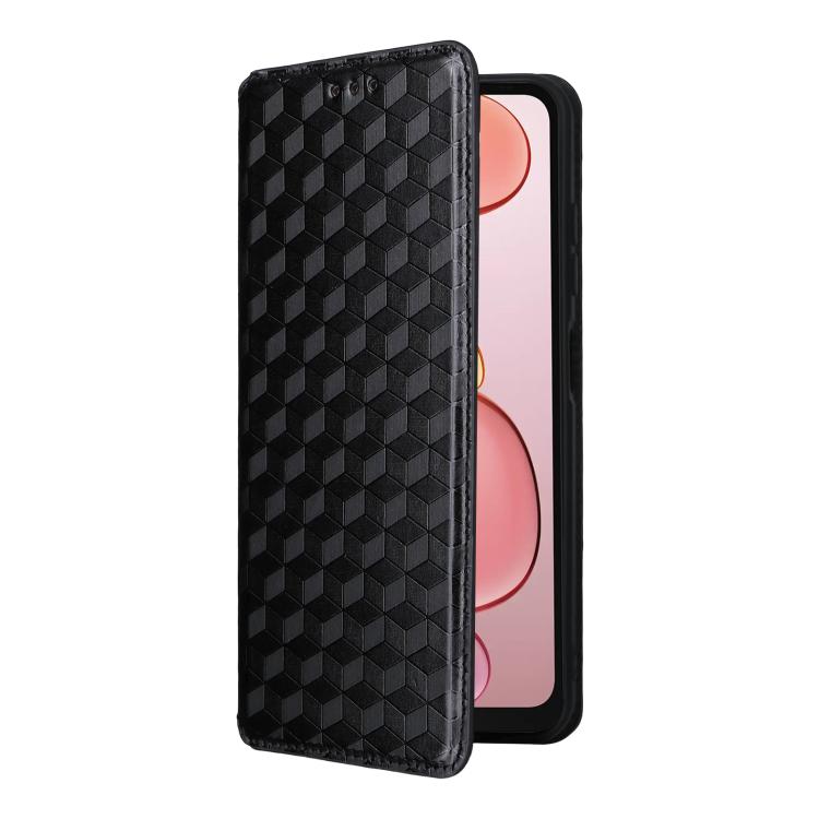 For Oukitel C3 4G 2025 Cubic Grid Texture Flip Leather Phone Case