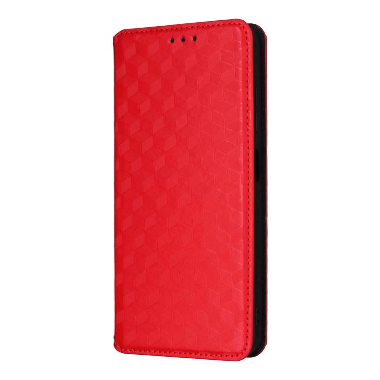 For Oukitel C3 4G 2025 Cubic Grid Texture Flip Leather Phone Case