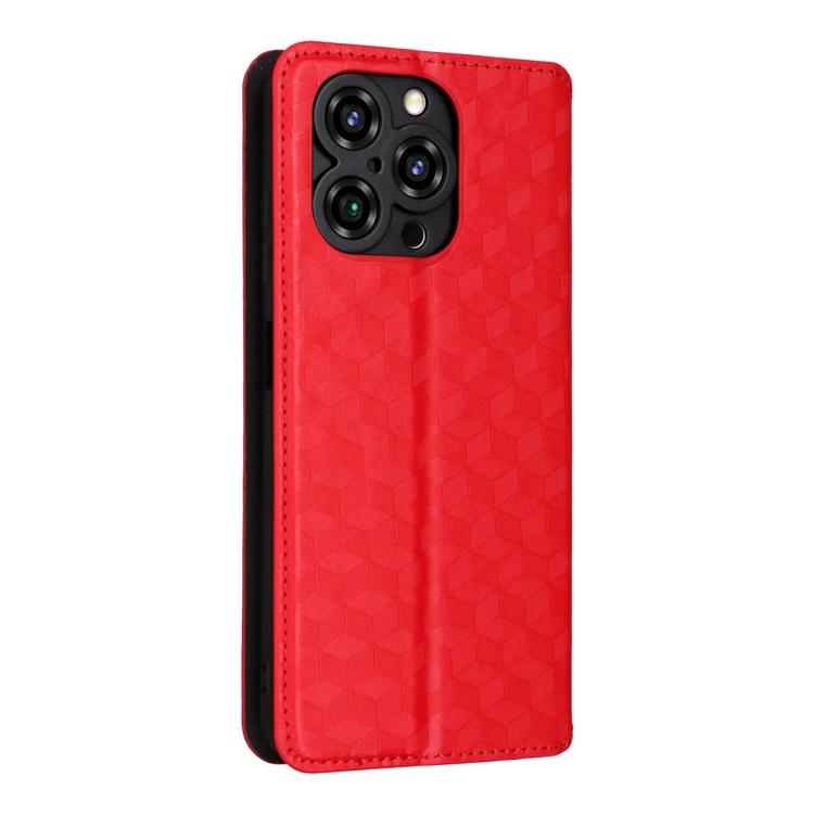 For Oukitel C3 4G 2025 Cubic Grid Texture Flip Leather Phone Case