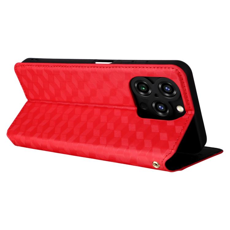 For Oukitel C3 4G 2025 Cubic Grid Texture Flip Leather Phone Case