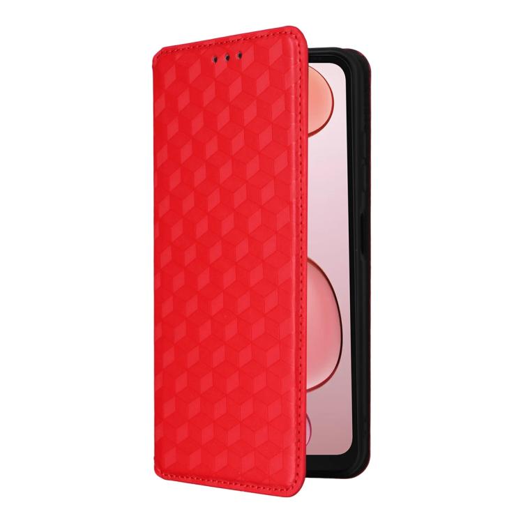 For Oukitel C3 4G 2025 Cubic Grid Texture Flip Leather Phone Case