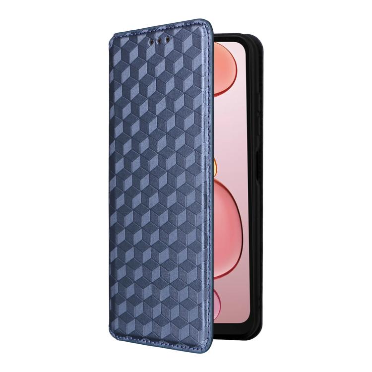 For Oukitel C3 4G 2025 Cubic Grid Texture Flip Leather Phone Case