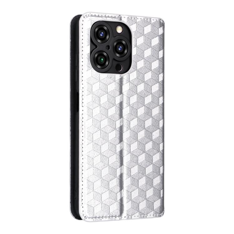 For Oukitel C3 4G 2025 Cubic Grid Texture Flip Leather Phone Case