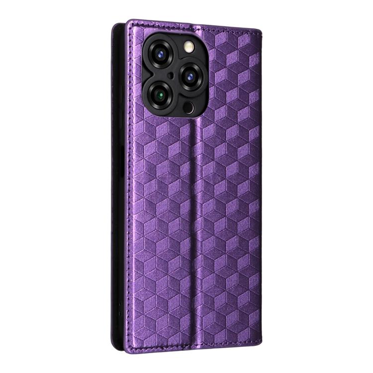 For Oukitel C3 4G 2025 Cubic Grid Texture Flip Leather Phone Case