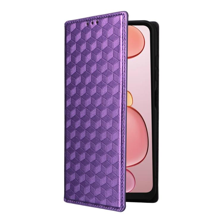 For Oukitel C3 4G 2025 Cubic Grid Texture Flip Leather Phone Case