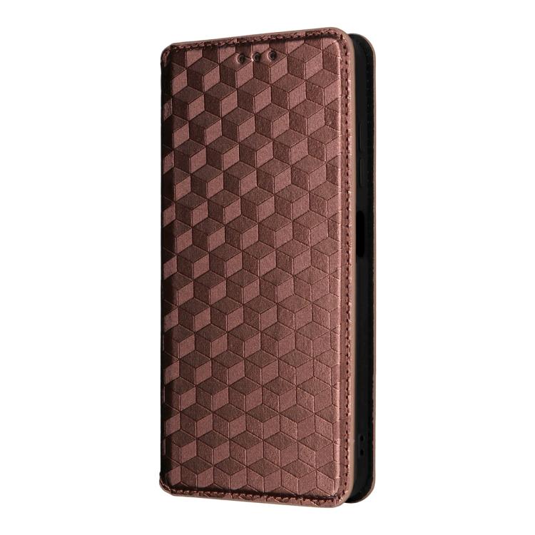 For Oukitel C3 4G 2025 Cubic Grid Texture Flip Leather Phone Case