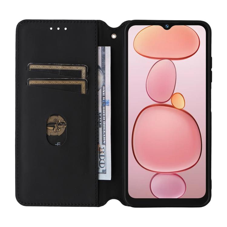 For Oukitel C3 4G 2025 Cubic Grid Texture Flip Leather Phone Case