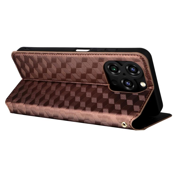For Oukitel C3 4G 2025 Cubic Grid Texture Flip Leather Phone Case