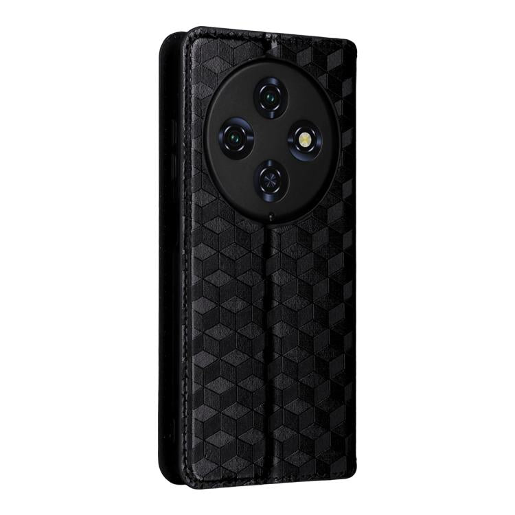 For Oukitel C5 4G 2025 Cubic Grid Texture Flip Leather Phone Case
