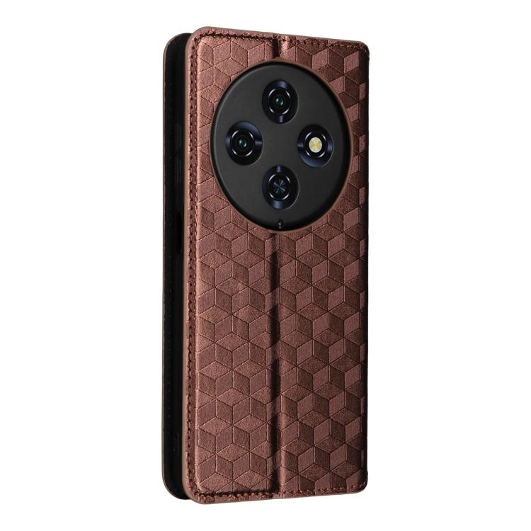 For Oukitel C5 4G 2025 Cubic Grid Texture Flip Leather Phone Case