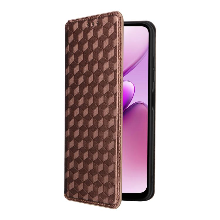 For Oukitel C5 4G 2025 Cubic Grid Texture Flip Leather Phone Case