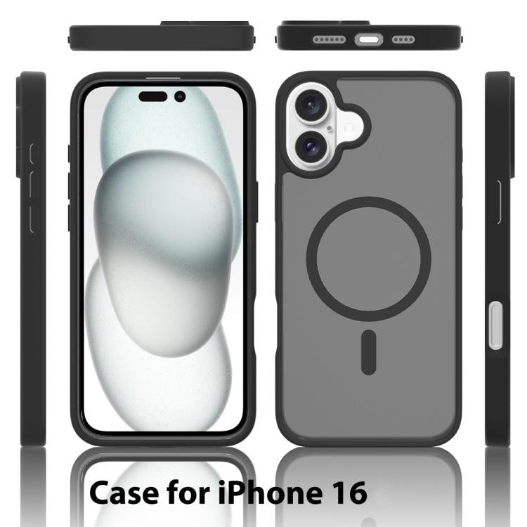 For iPhone 16 Skin Feel TPU Hybrid PC MagSafe Phone Case