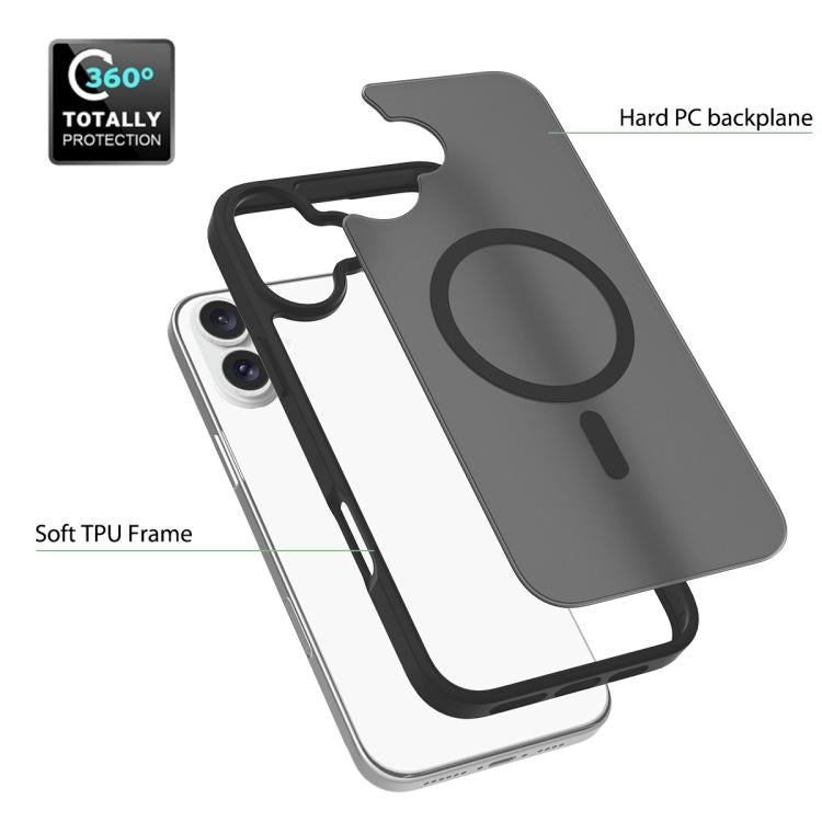 For iPhone 16 Plus Skin Feel TPU Hybrid PC MagSafe Phone Case