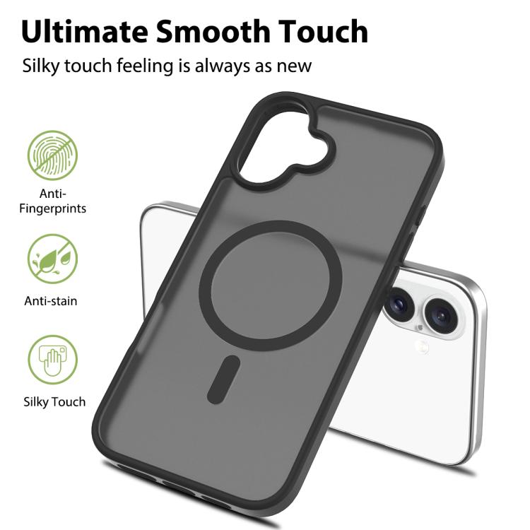 For iPhone 16 Plus Skin Feel TPU Hybrid PC MagSafe Phone Case
