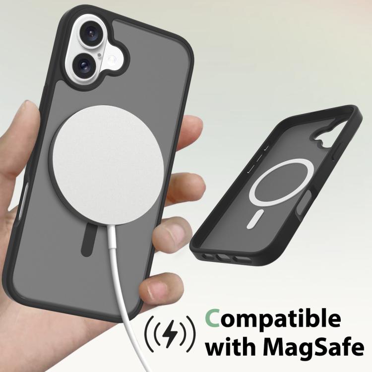 For iPhone 16 Plus Skin Feel TPU Hybrid PC MagSafe Phone Case