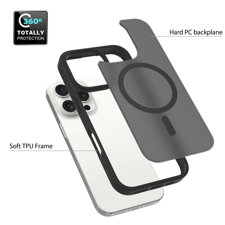 For iPhone 16 Pro Skin Feel TPU Hybrid PC MagSafe Phone Case