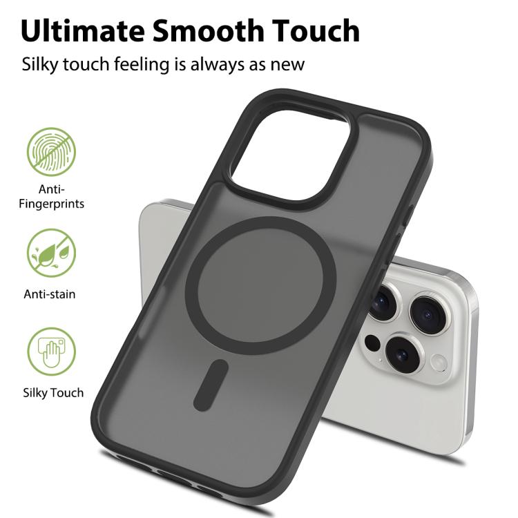 For iPhone 16 Pro Skin Feel TPU Hybrid PC MagSafe Phone Case