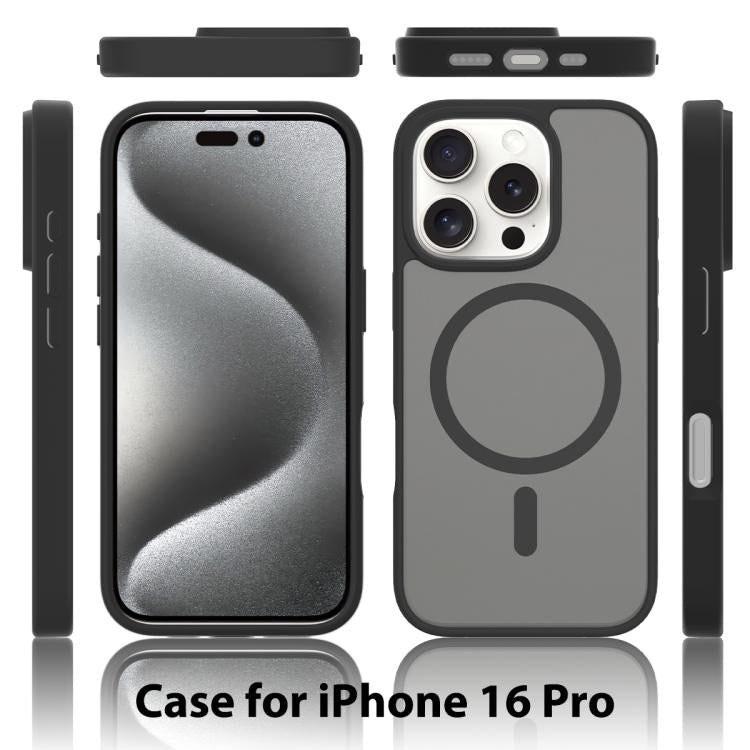 For iPhone 16 Pro Skin Feel TPU Hybrid PC MagSafe Phone Case