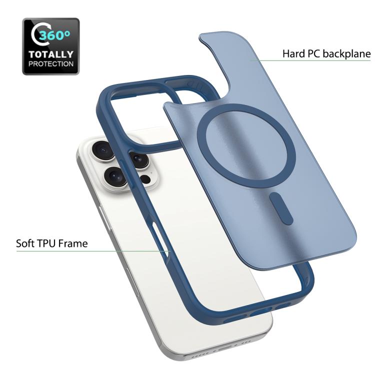 For iPhone 16 Pro Skin Feel TPU Hybrid PC MagSafe Phone Case