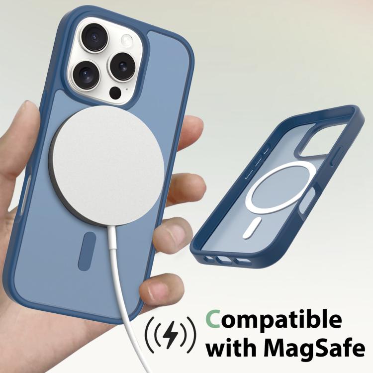 For iPhone 16 Pro Skin Feel TPU Hybrid PC MagSafe Phone Case