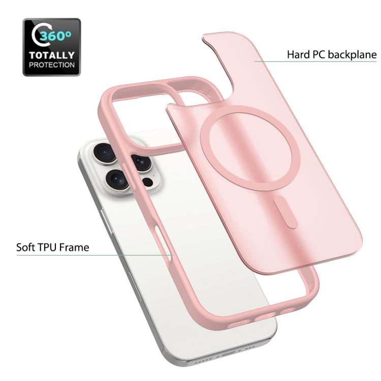 For iPhone 16 Pro Skin Feel TPU Hybrid PC MagSafe Phone Case