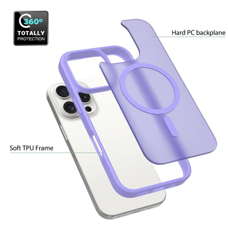 For iPhone 16 Pro Skin Feel TPU Hybrid PC MagSafe Phone Case