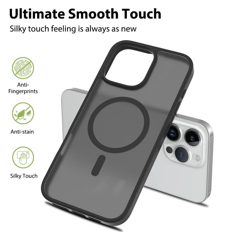 For iPhone 16 Pro Max Skin Feel TPU Hybrid PC MagSafe Phone Case