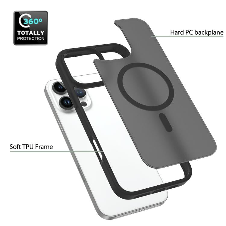 For iPhone 16 Pro Max Skin Feel TPU Hybrid PC MagSafe Phone Case