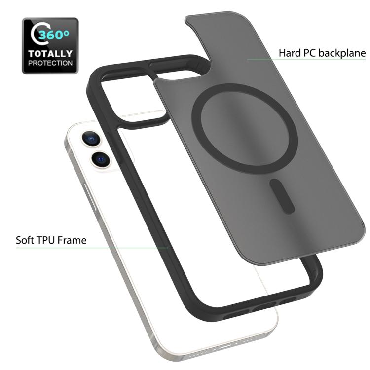 For iPhone 12 / 12 Pro Skin Feel TPU Hybrid PC MagSafe Phone Case
