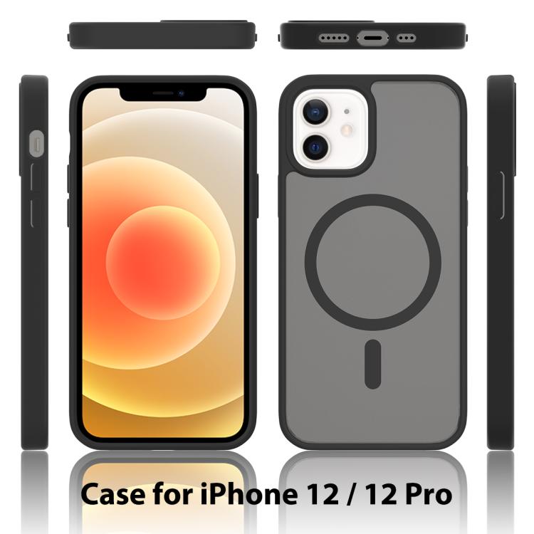 For iPhone 12 / 12 Pro Skin Feel TPU Hybrid PC MagSafe Phone Case