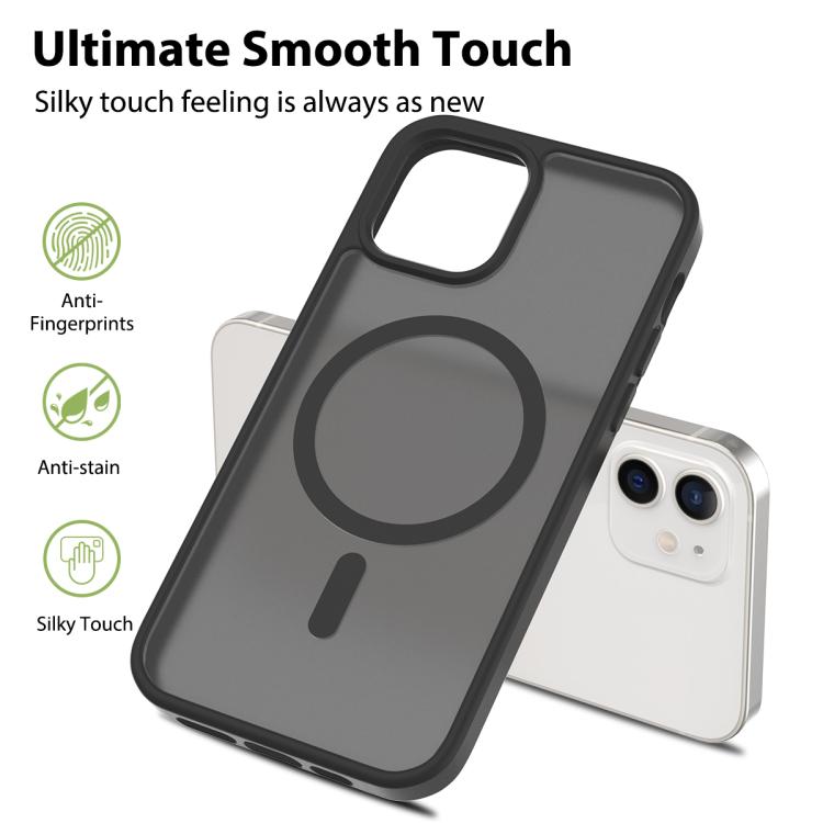 For iPhone 12 / 12 Pro Skin Feel TPU Hybrid PC MagSafe Phone Case