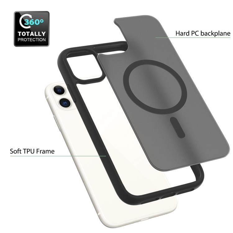 For iPhone 11 / XR Skin Feel TPU Hybrid PC MagSafe Phone Case