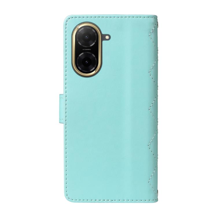 For Redmi A5 4G 173.3mm Three Card Slot Diamond Grid Leather Phone Case with Long / Short Straps