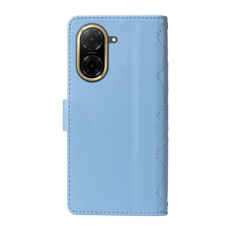 For Redmi A5 4G 173.3mm Three Card Slot Diamond Grid Leather Phone Case with Long / Short Straps
