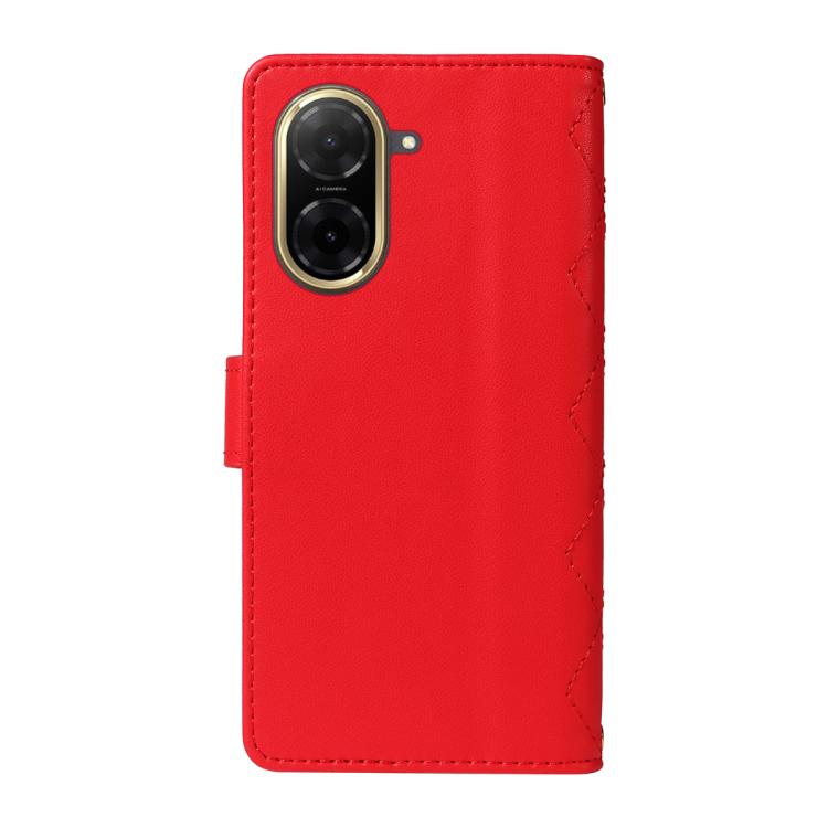 For Redmi A5 4G 173.3mm Three Card Slot Diamond Grid Leather Phone Case with Long / Short Straps