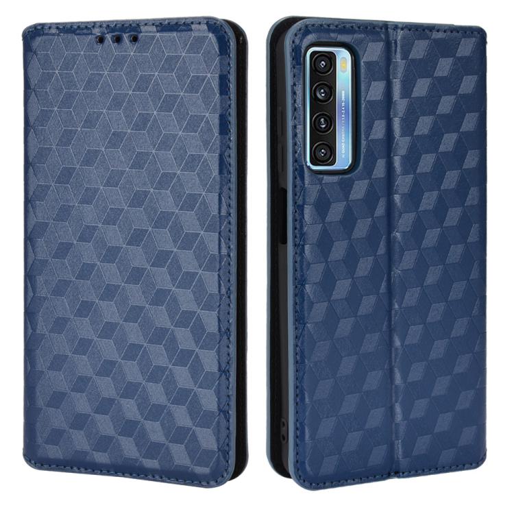 For TCL 20 5G / 20S / 20L / 20L+ Cubic Grid Texture Flip Leather Phone Case