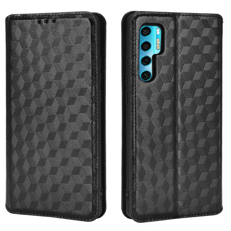 For TCL 20 Pro 5G Cubic Grid Texture Flip Leather Phone Case