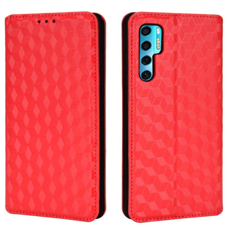 For TCL 20 Pro 5G Cubic Grid Texture Flip Leather Phone Case
