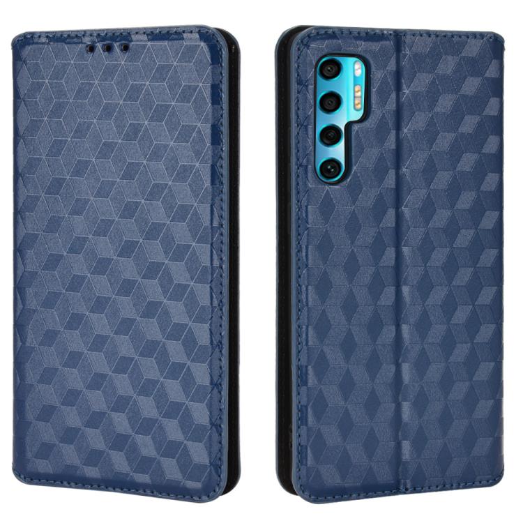 For TCL 20 Pro 5G Cubic Grid Texture Flip Leather Phone Case